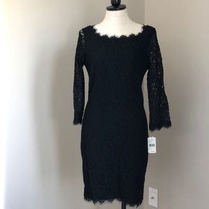 Diane vonFurstonberg black lace dress